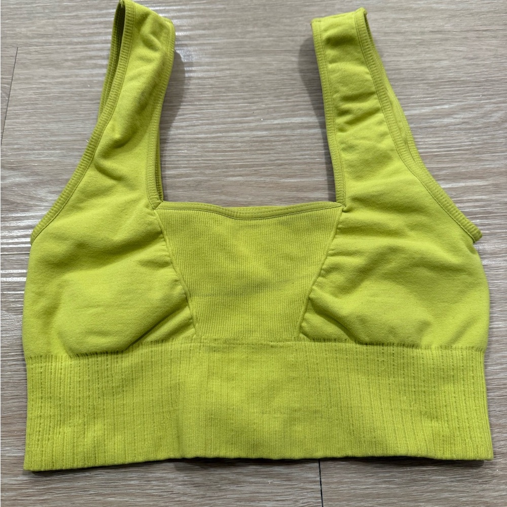 Free People Movement Good Karma Square Neck Bra - Margarita Yellow - Picture 4 of 4